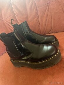 Unisex Black Leather Dr.Martens Nízke Čižmy