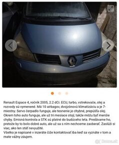 Renault espace 4 ročnik 2005