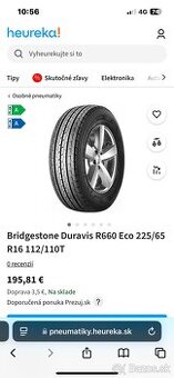 Bridgestone Duravis R660 Eco 225/65 R16 C - letne dodavkove