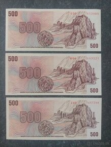 3x 500 Kčs 1973, stav N