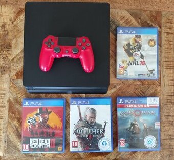 PlayStation 4 Slim + DualShock + Games