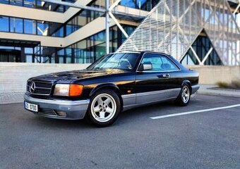 MERCEDES SEC 500 W126, ČERNÝ INTERIÉR, PO SERVISE, NOVE STK