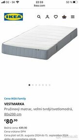 Pružinovy matrac Ikea Vestmarka 80cm