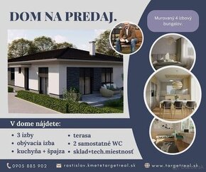 Na predaj - NOVOSTAVBA RD bungalov v obci Valča, TARGETreal