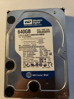 WD BLUE 640GB 7.2k 16MB SATA II 3.5''