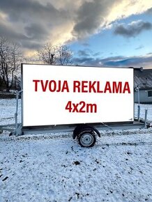 Mobilná reklama, na prenajom reklamný prívesný vozík