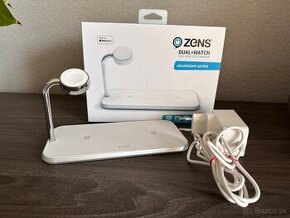 ZENS Aluminium Dual Wireless Charger + Watch 10W - White