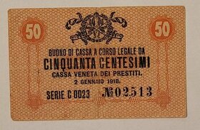 50/10/5 Centesimi Taliansko 1918