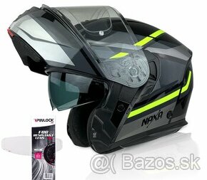 NAXA FO7/E BLACK FLUO vyklápacia prilba + PINLOCK - 1