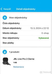 Jbl LIVE Pro 2 Čierne