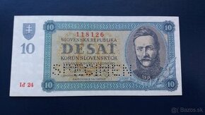 Bankovka 10 Korún Slovenských 1943