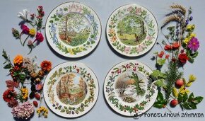 Sada 4 ks porcelánové taniere - 4 ročné obdobia