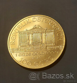 Zlatá minca, mince, Wiener Philharmoniker, 1 oz, r. 2025