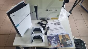 Sony PS5 Slim s mechanikou,nepoužitá,záruka 2r,2 hry