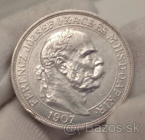 5 KORUNA FJ I. 1907 K.B. KORUNOVAČNÍ