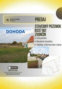 NA PREDAJ: pozemok 8337m2 v blízkosti Trnavy (Zvončín). - 1