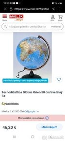 Glóbus Orion svietiaci priemer 30cm