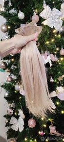 Clip in seamless vlasy na sponkach - 40 cm, blond melir