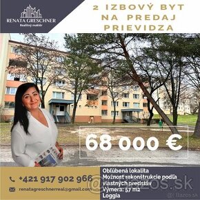 NA PREDAJ 2 IZBOVÝ BYT, PRIEVIDZA, 68 000€