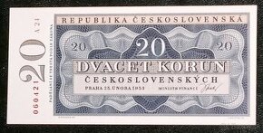 20 Kčs 1953 séria A 24 nevydaná UNC