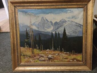 Obraz Fratišek Kotač, olej na plátně 90x80,Vysoké Tatry