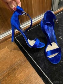 Sandály modré zamatové
