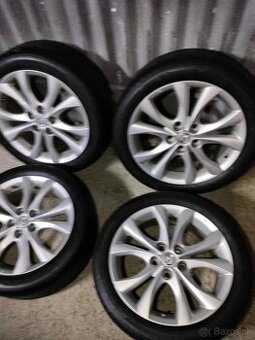 4ks Alu disky orig. Mazda 5x114,3 R17  +snimače + pneu 6mm