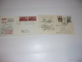 FDC a celistvosti železnice - doprava (USA 1950, Argentí...