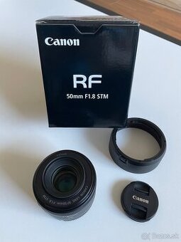 CANON RF 50MM F1.8 STM + originál slnečná clona