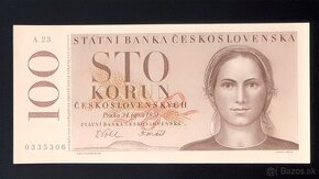 100 Kčs 1951 , séria A 23 nevydaná UNC