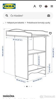 Prebalovací pult SMÅGÖRA- Ikea