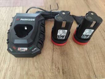 Parkside nabíjačka a 2x batérie 12v