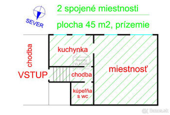 ■ 45 m2 s klimatizáciou a vlastným wc, Prešov - centrum.