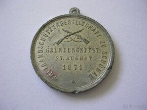 Medaila strelby 1871 Schönau / lovecký zámok Schönau - 1