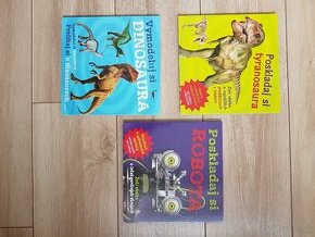 3 NOVÉ knihy poskladaj si dinosaura / robota - 1