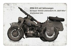 plechová cedule - BMW R 75 - 1. SS PzD "LSSAH" - 1