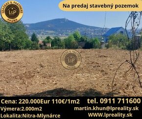 Na predaj pozemok Nitra-Mlynárce 2000m2 - 1