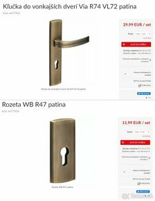 Kľučka + Rozeta do vonkajších dverí Patina - 1