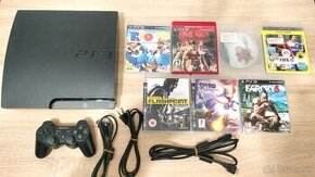 PS3 Slim s 320GB HDD, príslušenstvom + 7 hier