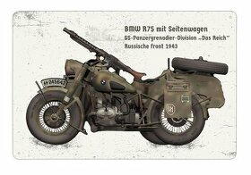 plechová cedule - BMW R 75 - 2. SS PzD "Das Reich" - 1