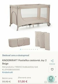 Cestovná postieľka Kinderkraft Joy 2