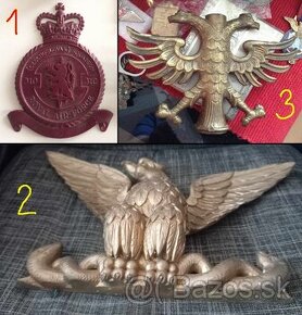 2x OROL (bronz aj drevo) a znak ROYAL AIR FORCE