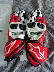 Celokožené rukavice na motorku Alpinestars. - 1