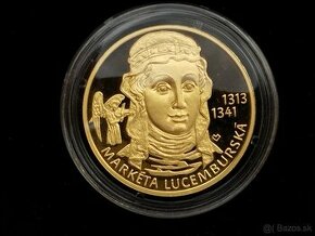 Zlatá medaile M.Lucemburská, 999,9 PROOF cert + etue