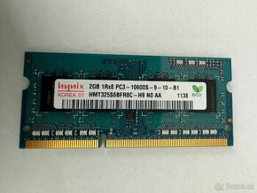 #11 - Pamäť RAM 2GB Hynix 1333 MHz SO-DIMM DDR3 PC3-10600 - 1