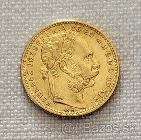 Zlatý uhorský 8 zlatník FJI 1887 kb