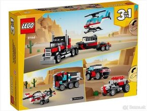 LEGO 31146 - Nákladiak s plochou korbou a helikoptérou