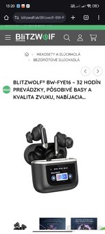 BlitzWolf BW-FYE16 Sluchadla s NC a displejom