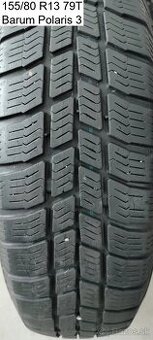 Predám 1 zimnú pneumatiku 155/88 R13 79T Barum