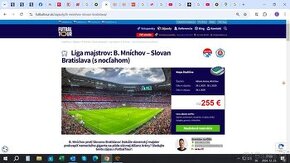 Vstupenky Zájazd 2 os. FC Bayern Mníchov - Slovan Bratislava